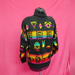 Authentic vintage 1990 abstract knit Jane Adams sweater - size M